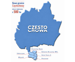 Od 2028 roku Częstochowa powiększy się – kosztem terenów gminy Poczesna